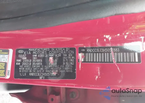 2017 Kia Niro Ex из США, поврежденный, VIN KNDCC3LC1H5057883